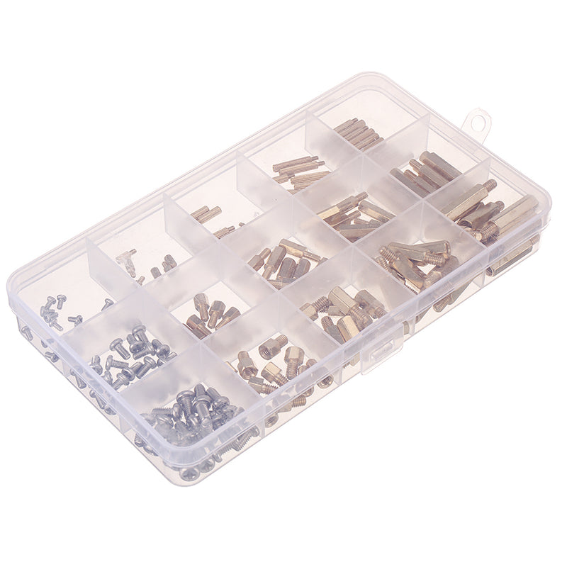 Suleve MXBH1 360Pcs M2/M3/M4 Male-Female Female-Female Knurled Brass Round Thread Hex Column Standoff Support Spacer Pillar for PCB Board