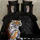 Bed Quilt Doona Duvet Cover Set Bedding Sets Black Polyester Tiger