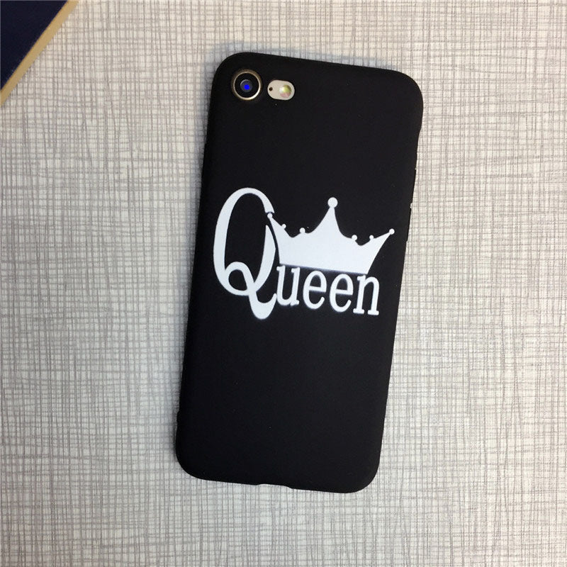 King And Queen Matte Soft TPU Protective Case for iPhone 7/8