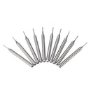 Drillpro 10pcs 3.175mm Shank End Mill 0.8-2mm Diameter Two Flutes CNC Milling Cutter