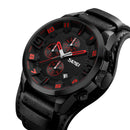 SKMEI 9165 Business Style Date Display Men Wrist Watch Leather Strap Quartz Watches