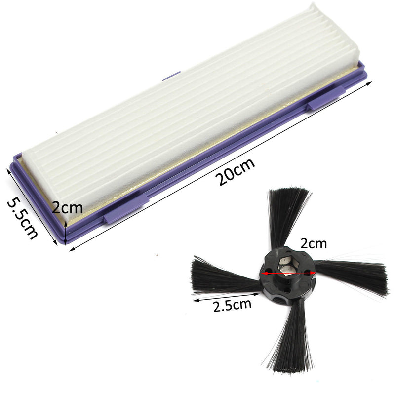 10Pcs HEPA Filter And Side Brush For Neato BotVac 70e 750 80 85 Robotic Cleaner