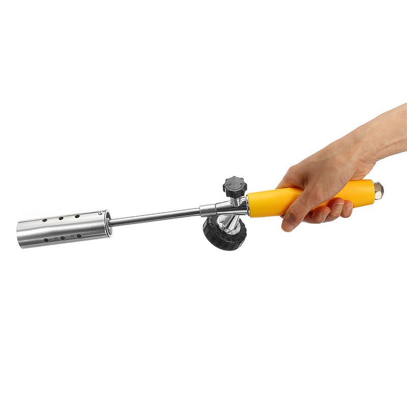 Butane Gas Burner Torch Ignition Weed Killer Flamethrower With 2 Stainless Steel Extension Pole
