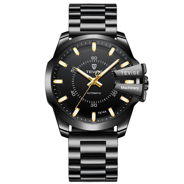 TEVISE T814 Luminous Display Business Style Men Watch Full Steel Automatic Mechanical Watch
