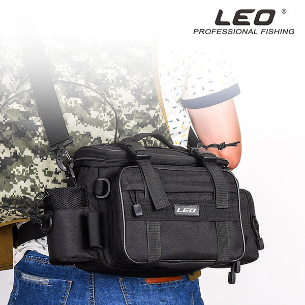 LEO 1000D Waterproof Oxford Cloth Fishing Tackle Bag Large Capacity Outdoor Waist Pack 40*17*20cm