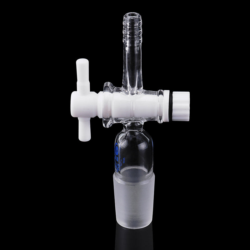 24/29Glass Adapter VacuumFlowControlAdapterwithPTFEStopcockMaleGroundJointtoStraightHoseConnection