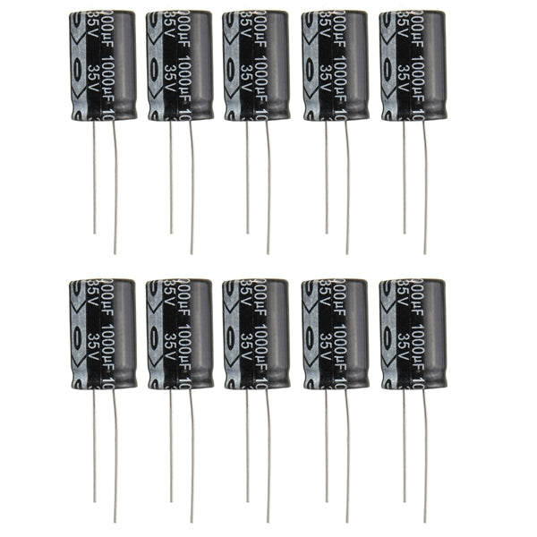 100pcs 35V 1000uF Electrolytic Capacitor Low ESR 13 x 20mm