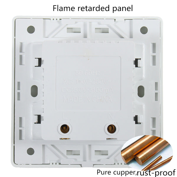 3.1A AC Power Wall Receptacle Socket Plate  Charger Outlet Panel with 4 USB Port