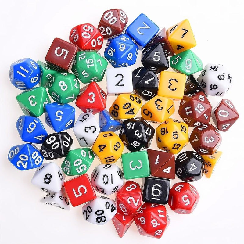 7 Set 49Pcs Polyhedral TRPG Game Dungeons And Dragons Dice DnD RPG With Bag