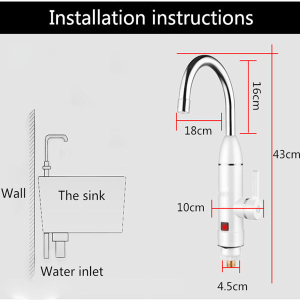 Household Instant Electric Faucet Fast Heating Taps with LED Display