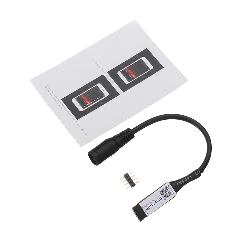 LUSTREON 4Pin Smart bluetooth APP Music Controller with DC Connector for RGB LED Strip Light DC5-24V