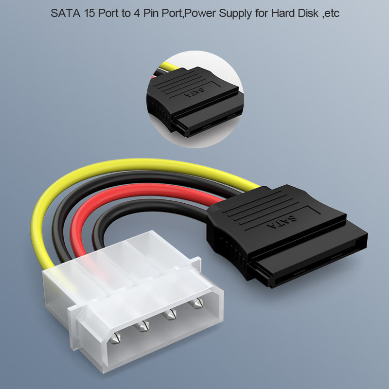 SAMZHE SATA Power Cable 4 PIN IDE SATA Splitter 0.2m HDD SDD Cable for Computer Connection