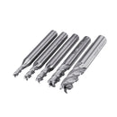 Drillpro 5pcs 1/8-5/16 Inch Imperial Milling Cutter High Speed Steel CNC Cutter Spiral End Mill