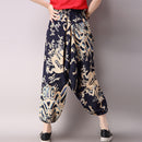 Women Yoga Pants Harem Drop Crotch Bohemian Trousers Elastic Loose Bloomers Nepal Style