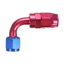 90 Degree Car Swivel Hose End For Braided Nylon Red Blue Aluminum