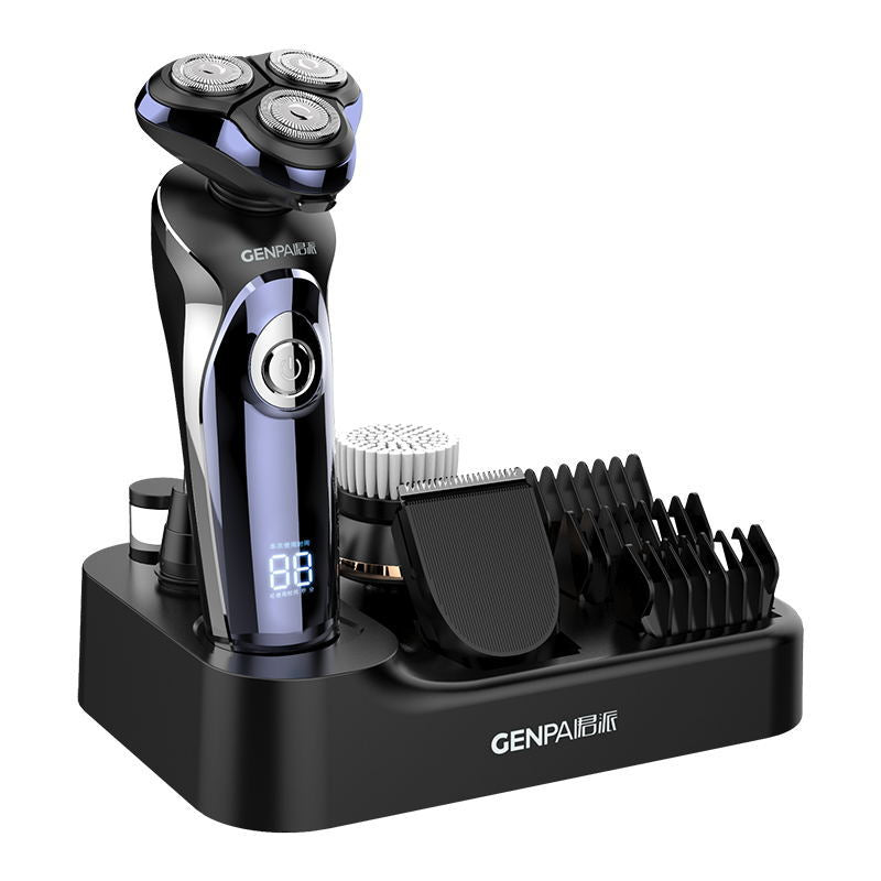 Genpai RQ-8600 IPX7 Waterproof Multi-Functional Electric Shaver USB Charging 4D 3-Head Floating Electric Razor For Men