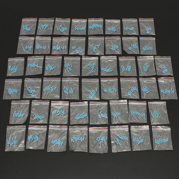 500pcs 50 Value 1Ohm-1M 1W (1 Watt) Metal Film Resistor Assortment Kit
