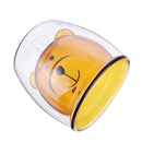 Cat Bear Glass Cup Double Wall Clear Tea Coffee Milk Drink Mug Container Decor