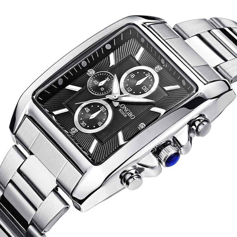 LONGBO 80006 Men Watch Steel Strap Alloy Case Luminous Fashion Casual Quartz Wrist Watch