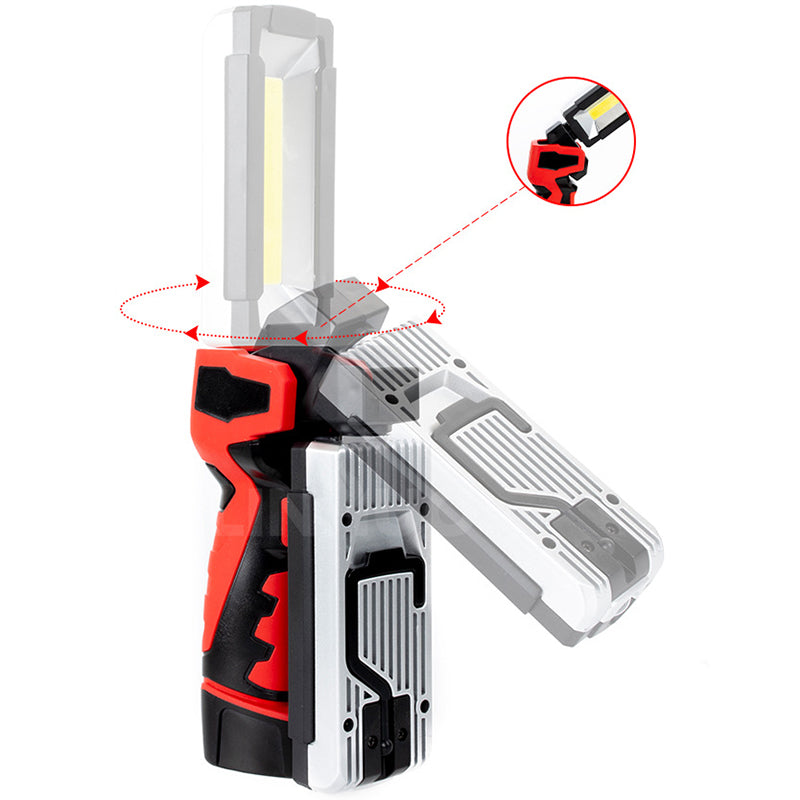 XANES White COB/Red COB+LED 800Lumen 5Modes USB Rechargeable LED Flashlight Outdoor Magnetic Work Light Emergency Light