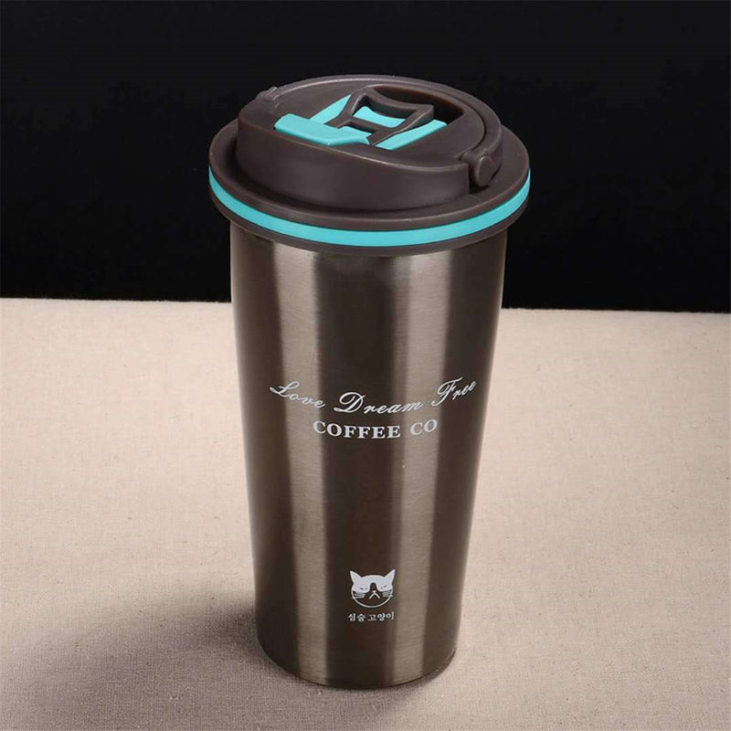 500ML Stainless Steel Leakproof Insulated Thermal Portable Car Travel Coffee Mug Cup