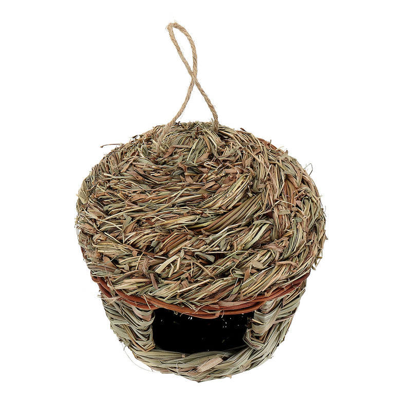 Straw Birdhouse for Parrot Hamster Small Animal's Cage Birds Breeding Bird House Home Hanging Decorations