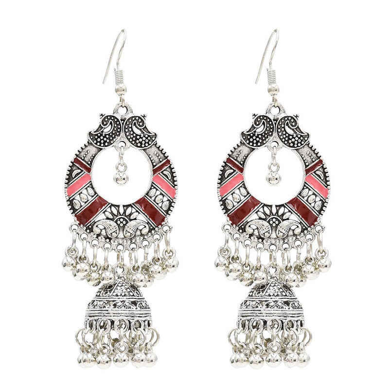 Bohemian Tassel Earring Hallow Bell Drop Earrings Retro Sliver Earrings for Women