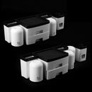 Kitchen Shelf Toothbrush Rack Hole-free Mouthwash Cup Bathroom Wall-mounted 2 Drawers Toothbrush Receptacle Rack + Toothpaste Extruder