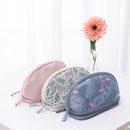 Oxford Large Capacity Double Layer Cosmetic Organizer Print Travel Portable Cosmetic Bag