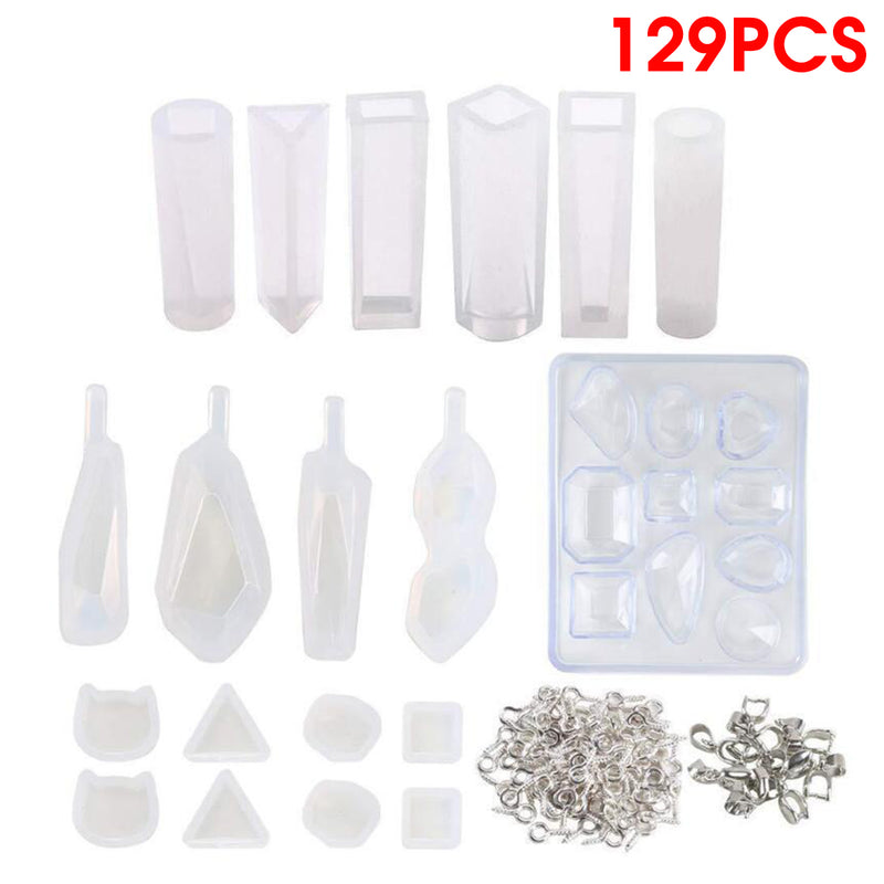 129Pcs/Set Silicone Casting Molds and Tools Jewelry Pendant Resin Mould DIY