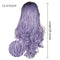 Light blue T color lady's synthetic fiber front lace wig high temperature silk half hand hook long curly hair