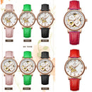 TEVISE T835A Women Automatic Mechanical Watch Fashionable Genuine Leather Band Watch