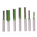 Drillpro 7pcs 6mm Shank Single Double Flute Straight Bit Milling Cutter Wood Tungsten Carbide Router Bit
