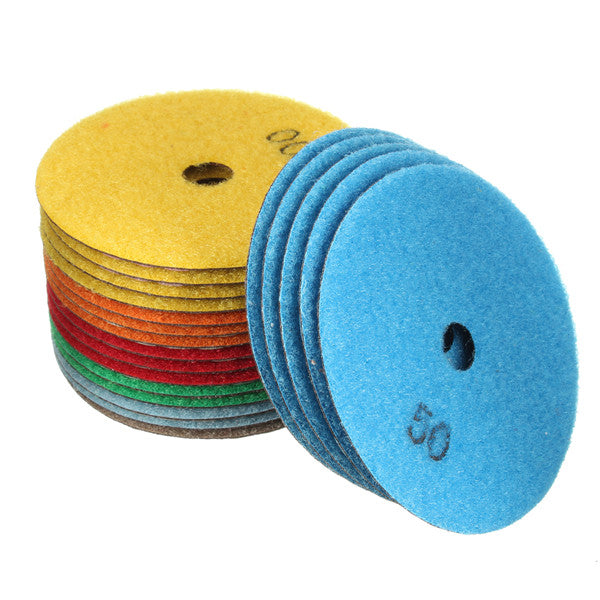 20pcs 4 Inch 50-3000 Grit Diamond Polishing Pads for Granite Stone Concrete Marble