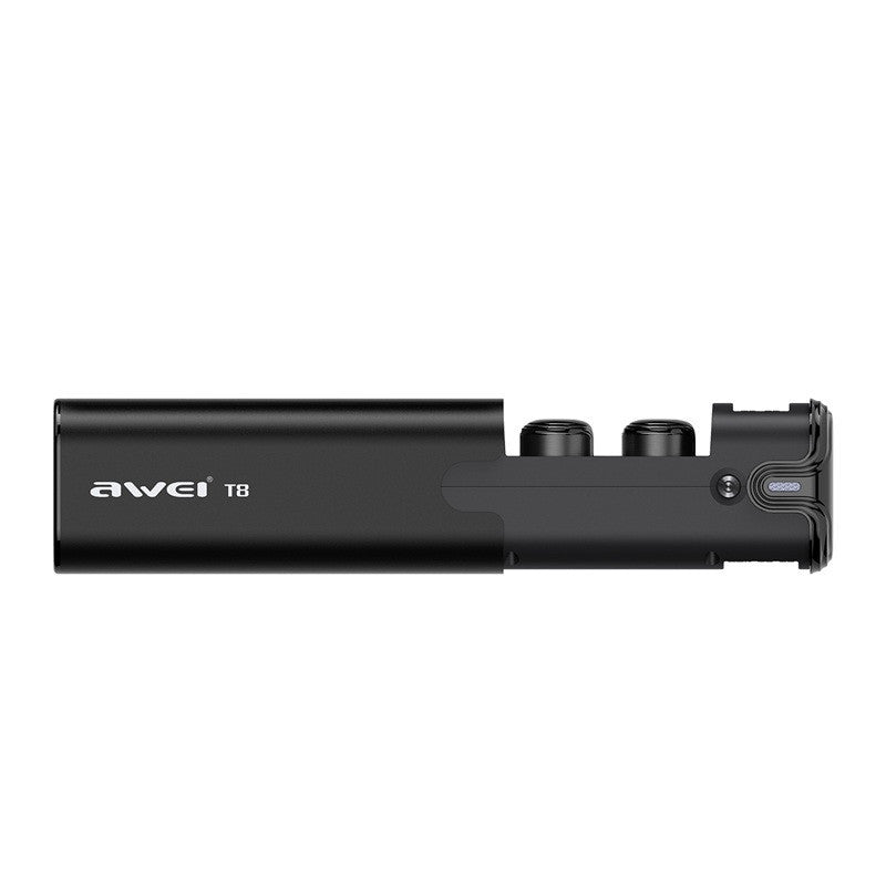 [True Wireless] Awei T8 Double bluetooth Earphone 3D Stereo Headphones with Charging Box Power Bank