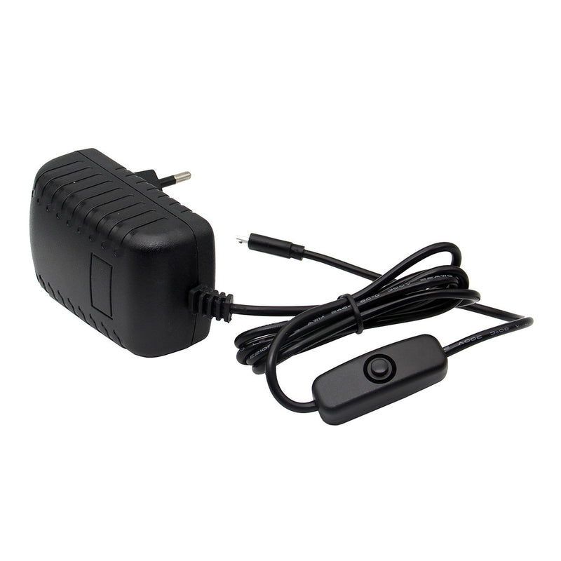 Geekworm EU Standard DC 5V 3.0A Power Supply Adapter With Switch For Raspberry Pi