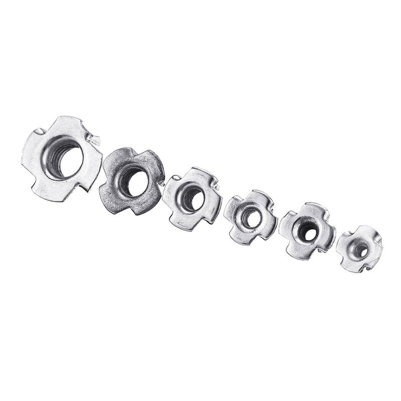50Pcs Suleve CSTN2 Four Prong T Nut Insert Carbon Steel Zinc Plated For Wood M3/M4/M5/M6/M8/M10/M12
