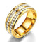 Trendy Stainless Steel Double Rhinestone Finger Ring for Men