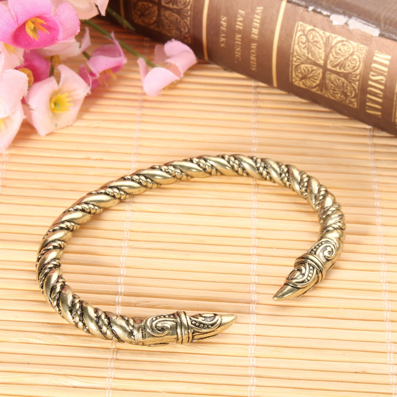 Men Punk Alloy Large Bangles Wristband Retro Viking Jewelry Bracelet