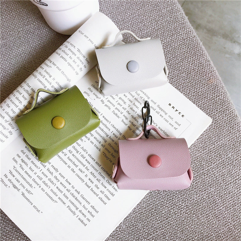 Bakeey Luxury Fashionable Leather Shockproof Dust-Proof Earphone Storage Case with Keychain for Apple Airpods 3 Airpods Pro