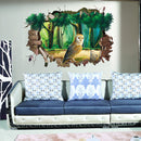 Miico Creative 3D Animal Owl Broken Wall Removable Home Waterproof Decorative Wall Decor Sticker