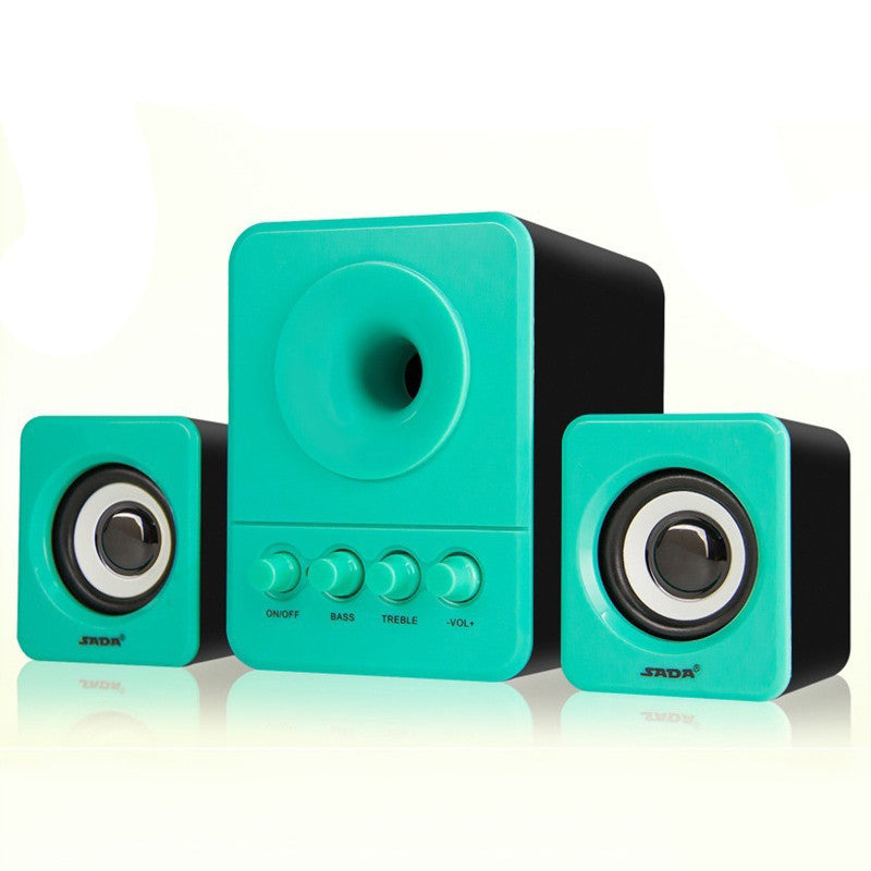 SADA D-203 Universal Desktop Stereo 3.5mm Aux Speaker USB Wired Loudspeaker for PC Tablet Phone