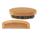 Beard Brush Comb Kit Facial Mustache Shaving Natural Boar Bristle