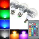 B22/E27/E14 5W RGB Remote Controlled Colour Changing LED Light Bulb AC 85-265V