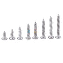 Suleve M3SP3 200pcs M3 304 Stainless Steel Phillips Pan/Flat Head Self-Tapping Woodworking Screw Assortment Kit