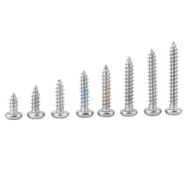 Suleve M3SP3 200pcs M3 304 Stainless Steel Phillips Pan/Flat Head Self-Tapping Woodworking Screw Assortment Kit