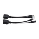 6pcs  POE Adapter Cable Tape Screened POE Switch Cable POE Splitter Injector Power Supply 12V Synthesizer Separator Combiner