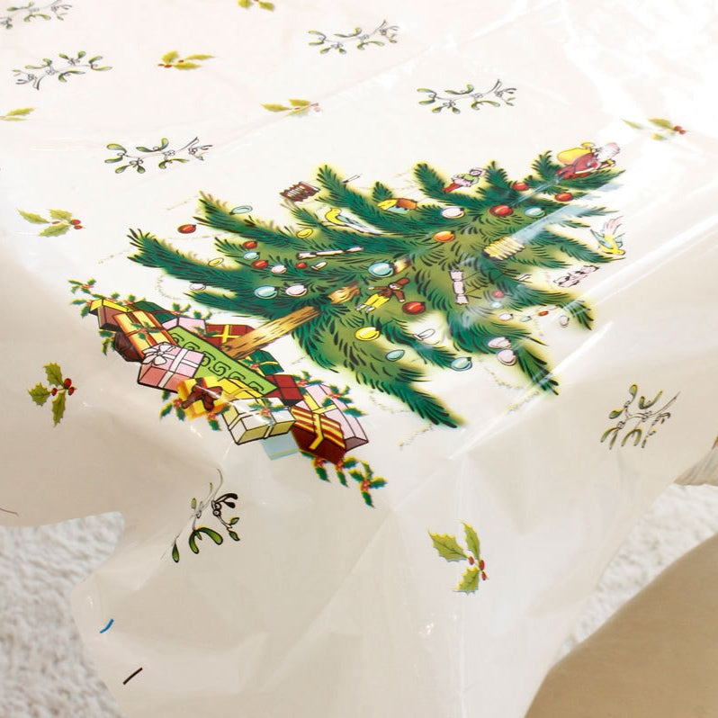 1PC 110x180cm Rectangular Disposable Table Cloth Christmas Tablecloth Printed Table Cover New Year