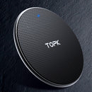 TOPK 10W LED Fast Charging Mini Wireless Charger Pad For iPhone 11 X Pro Xiaomi Mi9 Mi8 HUAWEI OPPO Pocophone