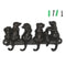 Vintage Iron 4 Hooks Dog Tails Cast Door Wall Hook Home Hook Key Decorative With Screws